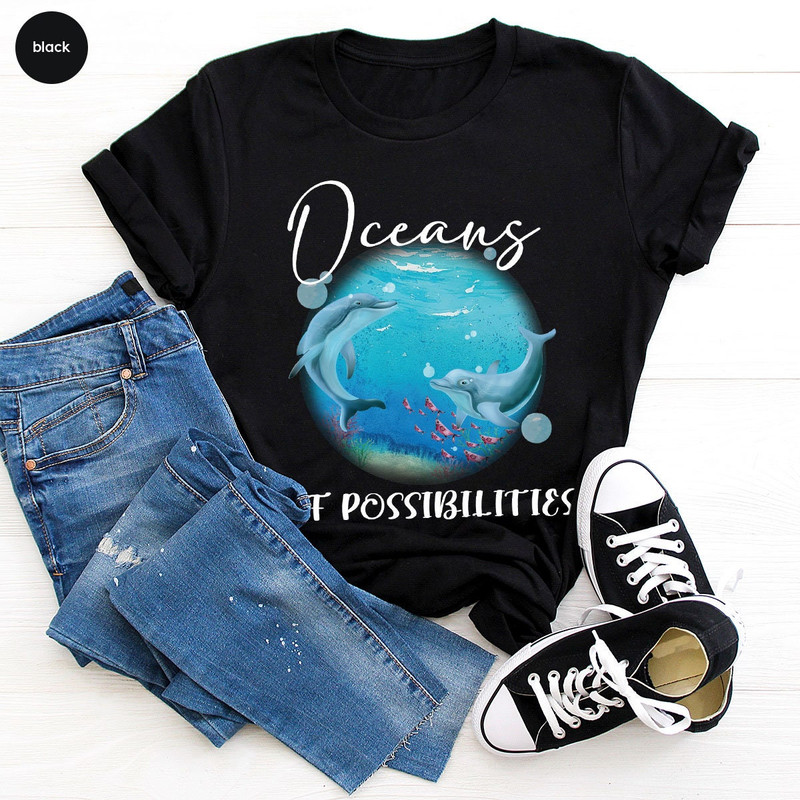 Ocean Dolphin Shirts, Graphic Tees, Gifts For Librarian, Gifts For Readers, Ocean Themed Tee, Kids Reading Shirts, Shirts For Women - 3.jpg