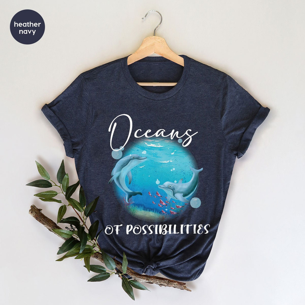 Ocean Dolphin Shirts, Graphic Tees, Gifts For Librarian, Gifts For Readers, Ocean Themed Tee, Kids Reading Shirts, Shirts For Women - 4.jpg