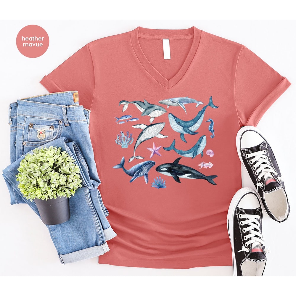 Ocean T-Shirt, Biology T Shirt, Gift for Her, Marine Life Outfit, Biologist Gifts, Whale Graphic Tees, Dolphin Tshirt, Sea Marine Shirt - 5.jpg