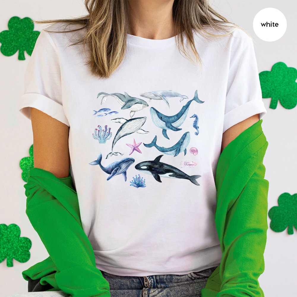 Ocean T-Shirt, Biology T Shirt, Gift for Her, Marine Life Outfit, Biologist Gifts, Whale Graphic Tees, Dolphin Tshirt, Sea Marine Shirt - 6.jpg
