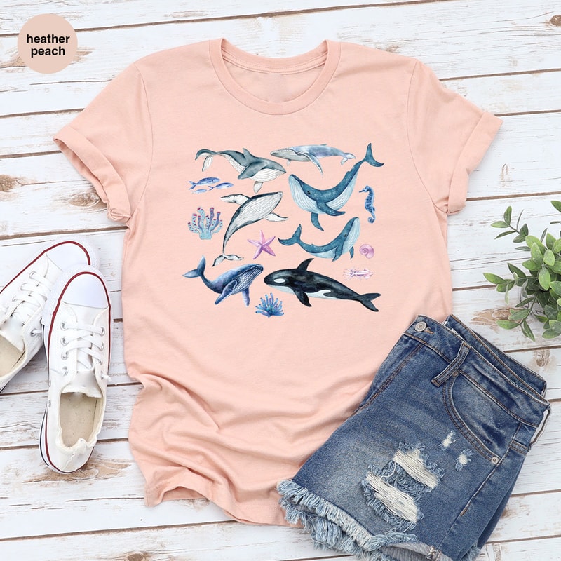 Ocean T-Shirt, Biology T Shirt, Gift for Her, Marine Life Outfit, Biologist Gifts, Whale Graphic Tees, Dolphin Tshirt, Sea Marine Shirt - 7.jpg