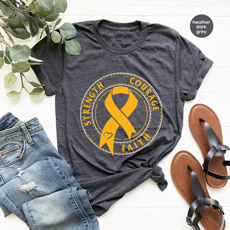 Osteosarcoma Survivor Shirt, Awareness Ribbon Clothing, Spina Bifida Support Outfit, Heart Graphic Tees, Gifts for Warrior, Bone Cancer Tee - 2.jpg