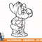 Disney Snow White Sneezy Holding Nose Simple Black Outline png, sublimation, digital print.jpg