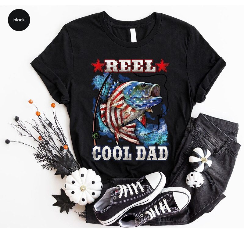 Patriotic Dad Shirt, Fathers Day Gifts, 4th of July Shirt, Fathers Day Shirt, American Flag Graphic Tees, Dad Gifts, Fishing Daddy Outfit - 1.jpg