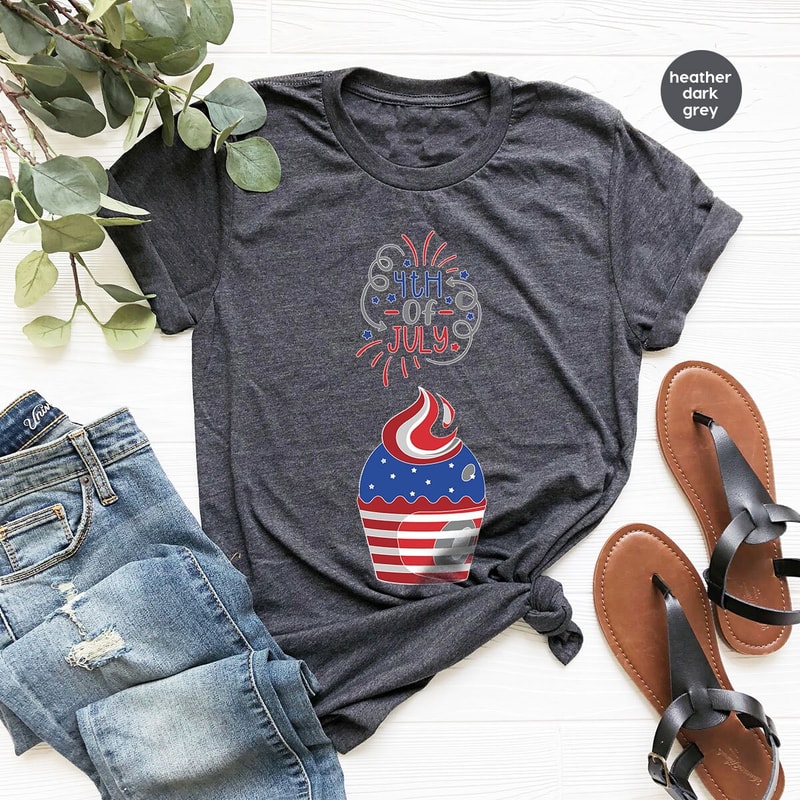 Patriotic TShirt, Cute Cupcake Graphic Tees, July 4th Gifts, Independence Day, Liberty Outfit, American Flag Toddler T-Shirt, Gifts for Kids - 3.jpg