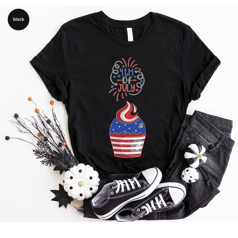 Patriotic TShirt, Cute Cupcake Graphic Tees, July 4th Gifts, Independence Day, Liberty Outfit, American Flag Toddler T-Shirt, Gifts for Kids - 4.jpg