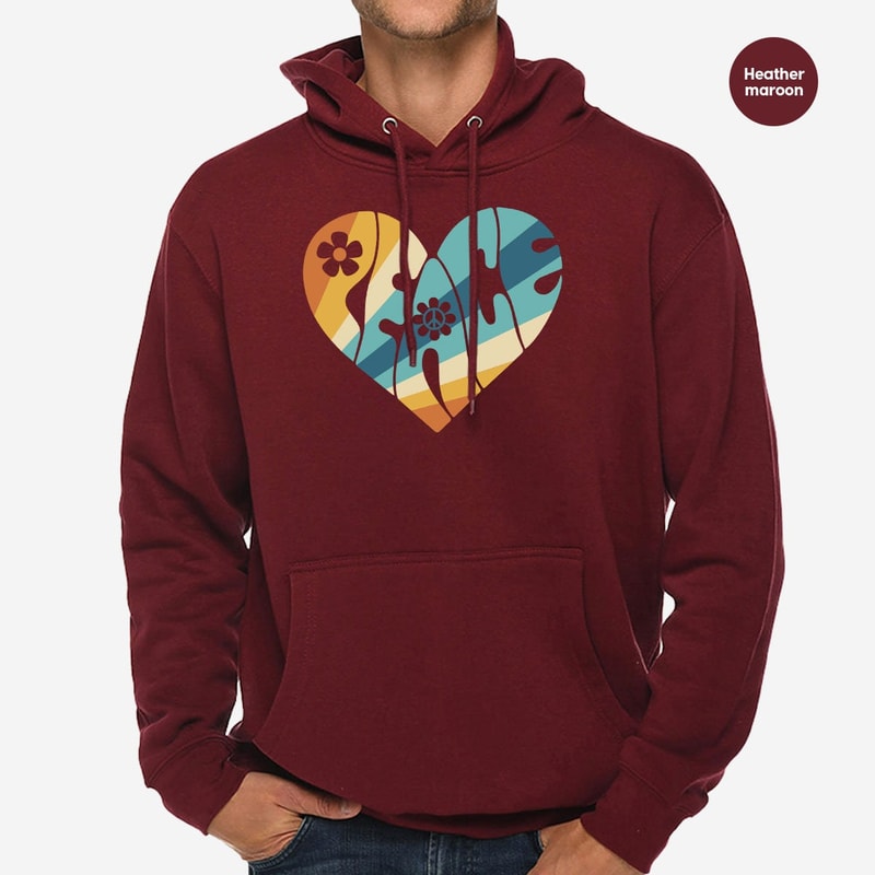 Peace Crewneck Sweatshirt, Vintage Hoodies and Sweaters, Retro Peace Long Sleeve Shirt, Aesthetic Groovy Hooded, Boho Clothing For Women - 3.jpg