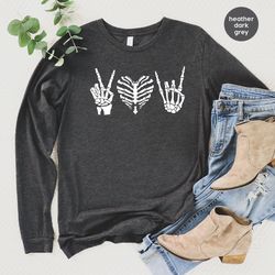 peace love skeleton bones radiology tech long sleeve for radiologist, xray radiology hoodies for radiology technician, r