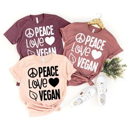 peace love vegan t-shirt, animal lover, hippie shirt, veganism tshirt, animal activist tee, vegan gifts, vegan hippie sh
