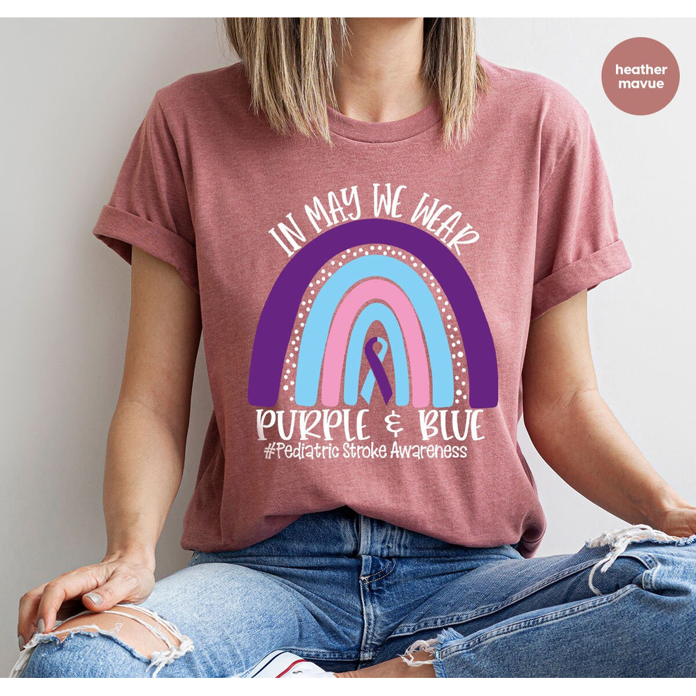 Pediatric Stroke Survivor TShirt, Family Support Tee, Pediatric Stroke Awareness Shirt, Neuro Nurse Shirt, Stroke Warrior Shirt, Stroke Gift - 3.jpg