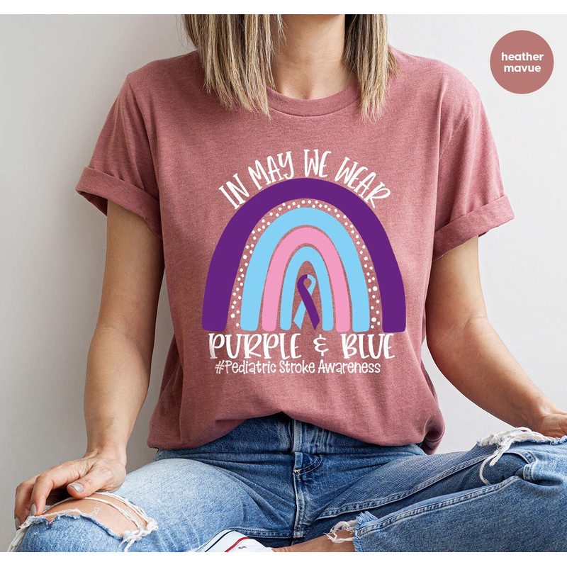 Pediatric Stroke Survivor TShirt, Family Support Tee, Pediatric Stroke Awareness Shirt, Neuro Nurse Shirt, Stroke Warrior Shirt, Stroke Gift - 3.jpg