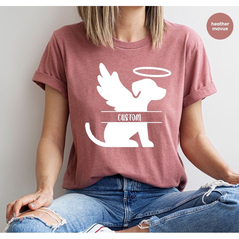 Personalized Dog Memorial Gift, Bereavement TShirt, Custom Dog Name VNeck Shirt, Pet Loss Tee, Rest In Peace Graphic Tees, Gift for Dog Mom - 1.jpg