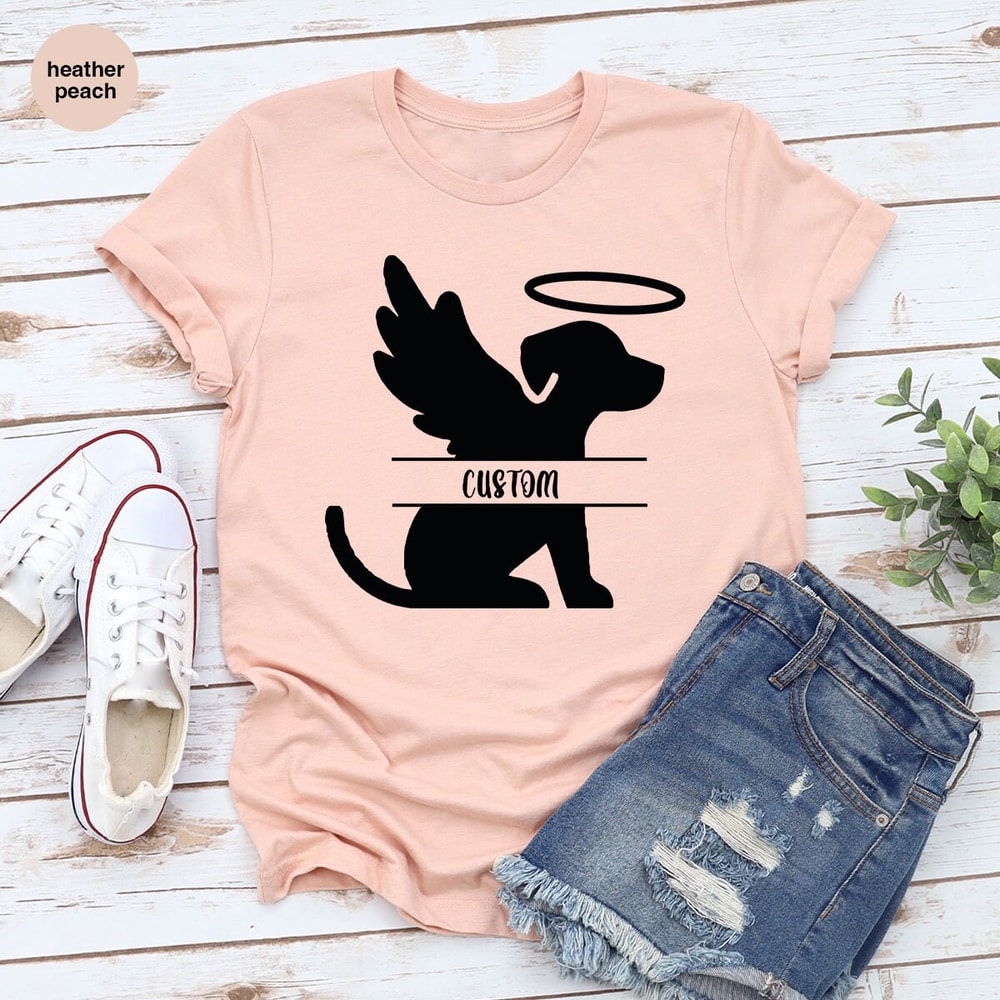 Personalized Dog Memorial Gift, Bereavement TShirt, Custom Dog Name VNeck Shirt, Pet Loss Tee, Rest In Peace Graphic Tees, Gift for Dog Mom - 3.jpg