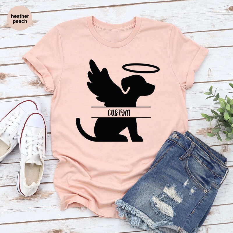 Personalized Dog Memorial Gift, Bereavement TShirt, Custom Dog Name VNeck Shirt, Pet Loss Tee, Rest In Peace Graphic Tees, Gift for Dog Mom - 3.jpg