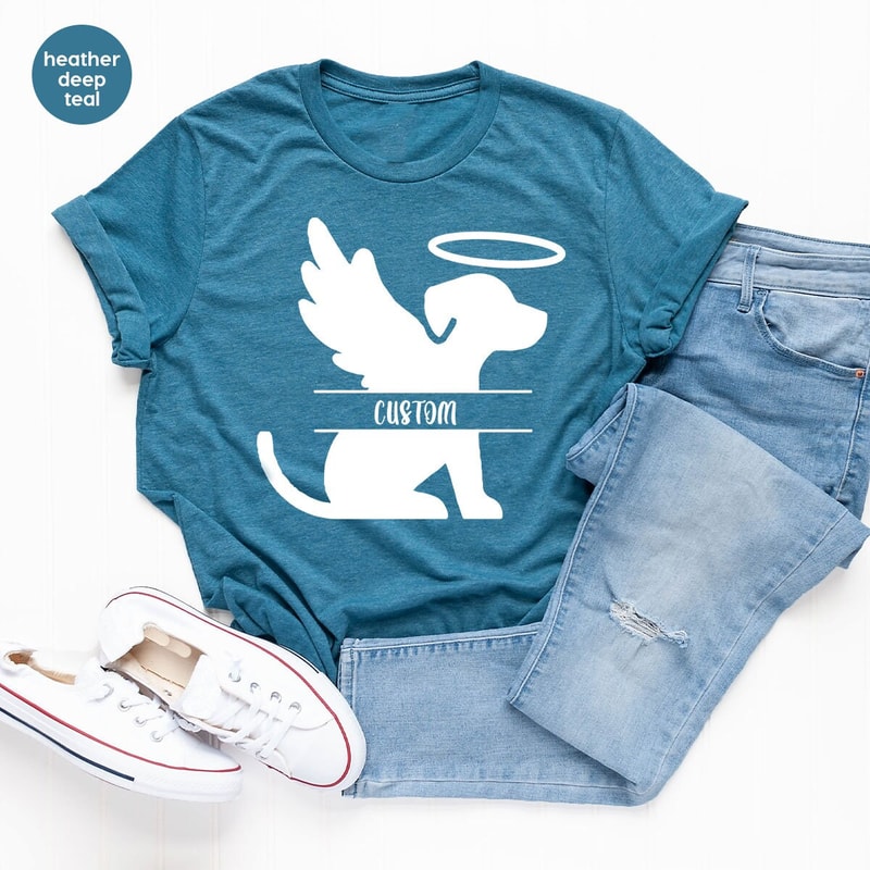 Personalized Dog Memorial Gift, Bereavement TShirt, Custom Dog Name VNeck Shirt, Pet Loss Tee, Rest In Peace Graphic Tees, Gift for Dog Mom - 6.jpg