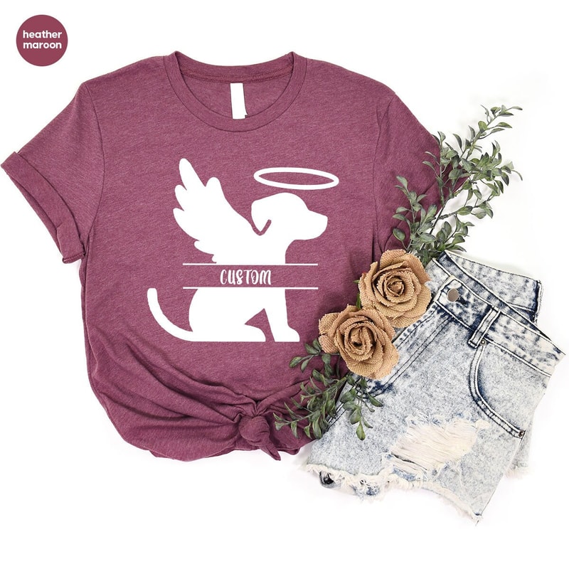 Personalized Dog Memorial Gift, Bereavement TShirt, Custom Dog Name VNeck Shirt, Pet Loss Tee, Rest In Peace Graphic Tees, Gift for Dog Mom - 7.jpg