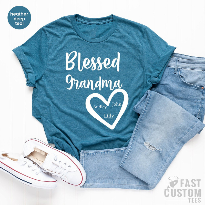 Personalized Grandma Shirt, Custom Grandma Tee, Blessed Grandma Shirt, Gift From Grandma, Grandmother Tees, Grandma Shirt, Grandma Gifts - 4.jpg