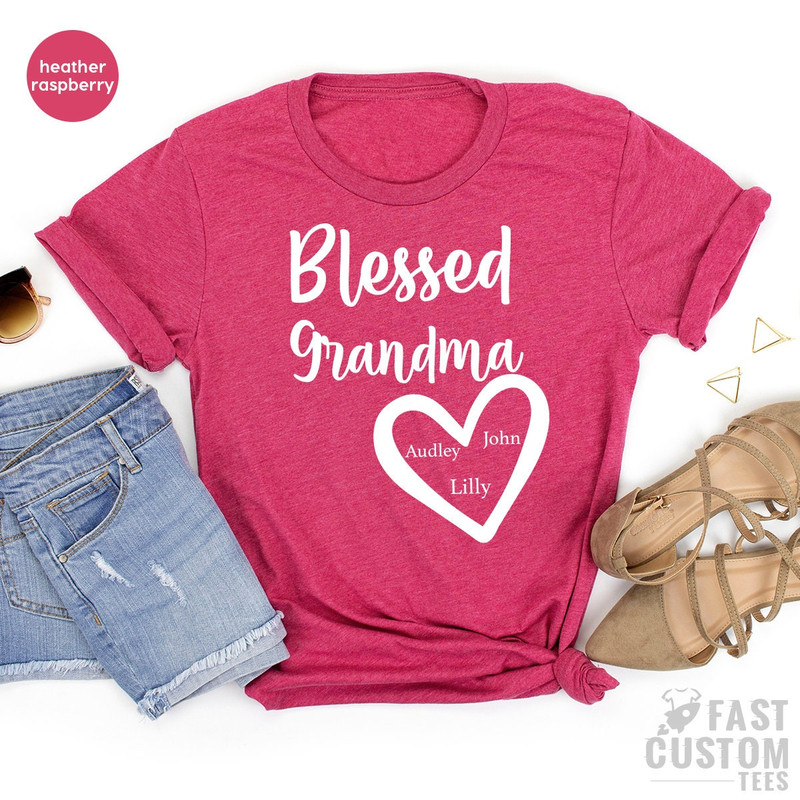 Personalized Grandma Shirt, Custom Grandma Tee, Blessed Grandma Shirt, Gift From Grandma, Grandmother Tees, Grandma Shirt, Grandma Gifts - 5.jpg