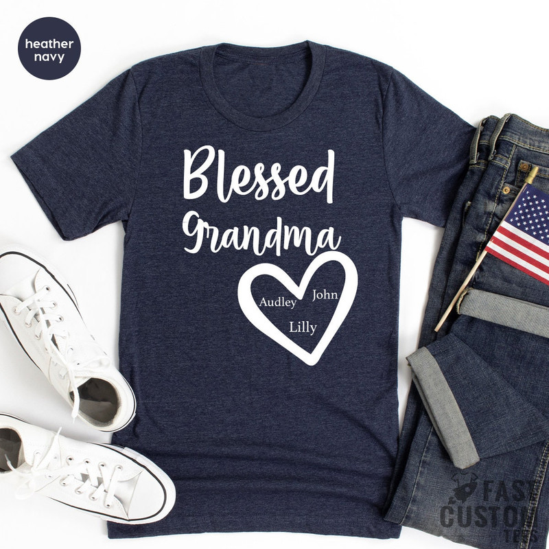 Personalized Grandma Shirt, Custom Grandma Tee, Blessed Grandma Shirt, Gift From Grandma, Grandmother Tees, Grandma Shirt, Grandma Gifts - 8.jpg