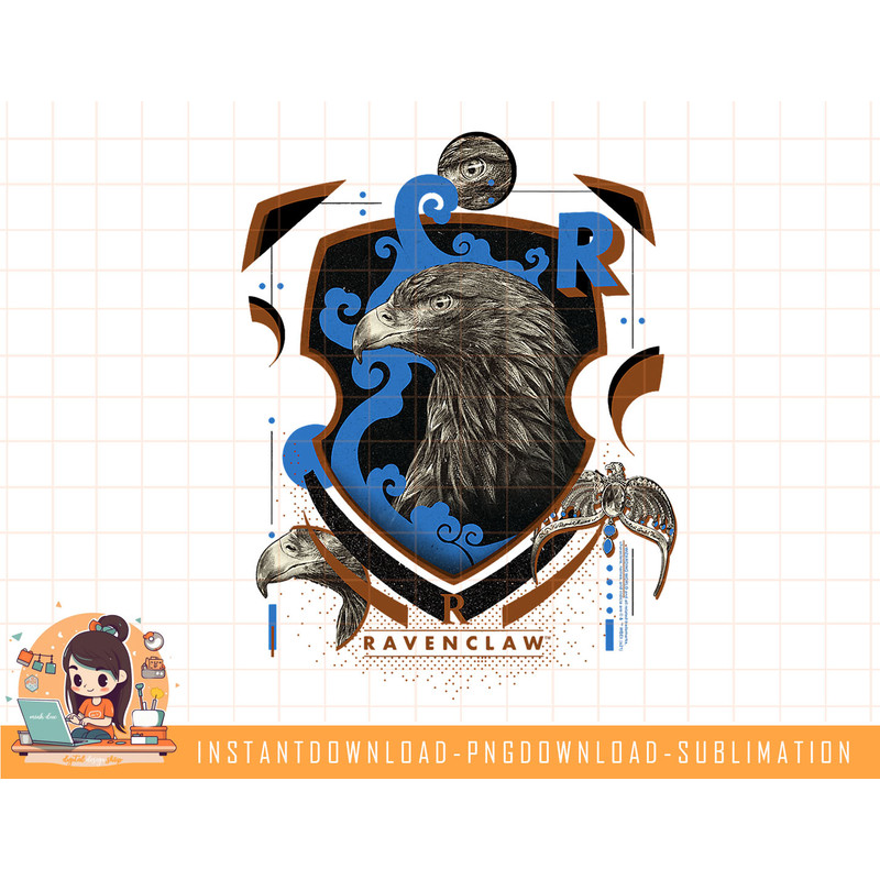 Harry Potter Ravenclaw Shield Realistic Eagle png, sublimate, digital download.jpg