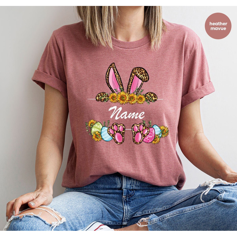 Personalized Happy Easter Day Shirt, Easter Eggs Gifts, Gifts for Her, Customized Easter T-Shirt, Easter Bunny Crewneck Sweatshirt - 1.jpg