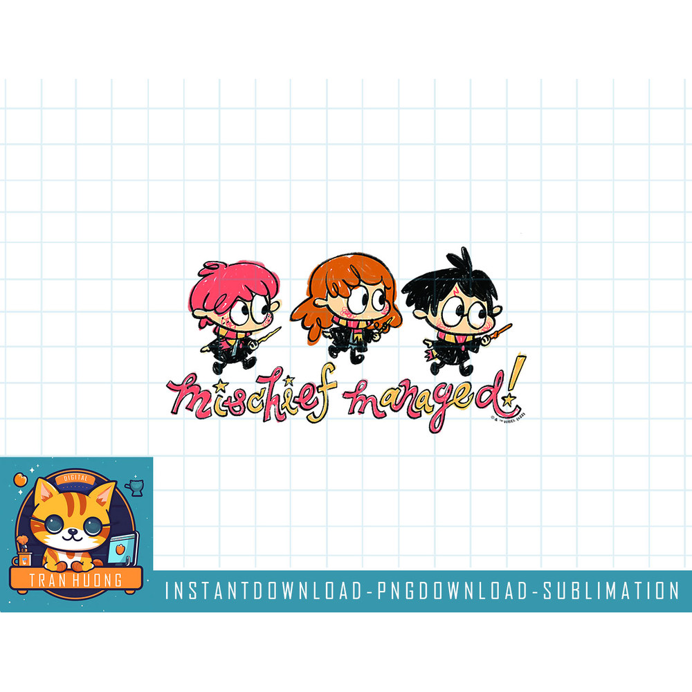 Harry Potter Ron & Hermione Golden Trio Mischief Managed png, sublimate, digital download.jpg