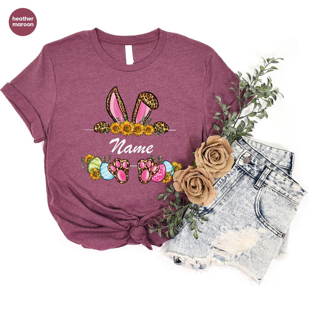 Personalized Happy Easter Day Shirt, Easter Eggs Gifts, Gifts for Her, Customized Easter T-Shirt, Easter Bunny Crewneck Sweatshirt - 5.jpg