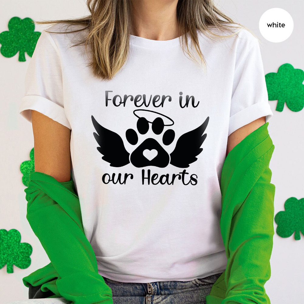 Pet Memorial Gifts, Dog Heaven Shirt, Forever In Our Hearts Outfit, Pet Loss VNeck Shirt, Bereavement Tshirt, Rest In Peace Graphic Tees - 6.jpg