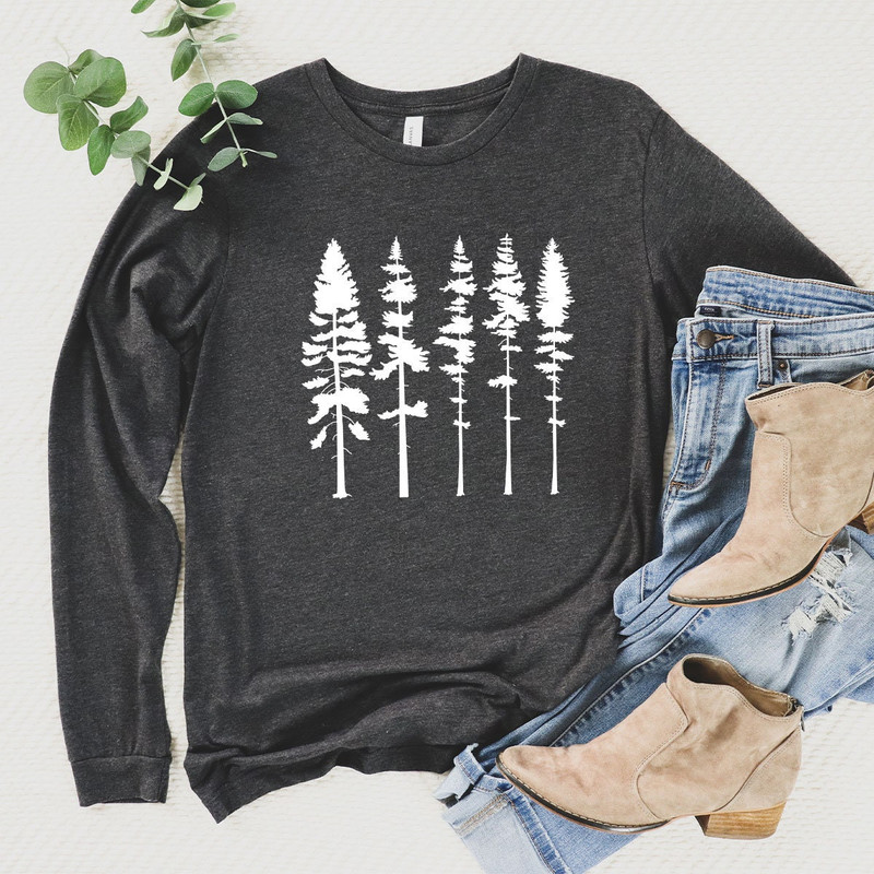 Pine Tree Long Sleeve Shirt, Pine Tree Long Sleeve Shirt, Hiking Long Sleeve Shirt, Camping Long Sleeve Shirt, Outdoors Adventure Shirt - 2.jpg