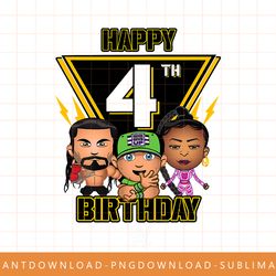 wwe happy 4th birthday wrestler emojis t-shirt copy