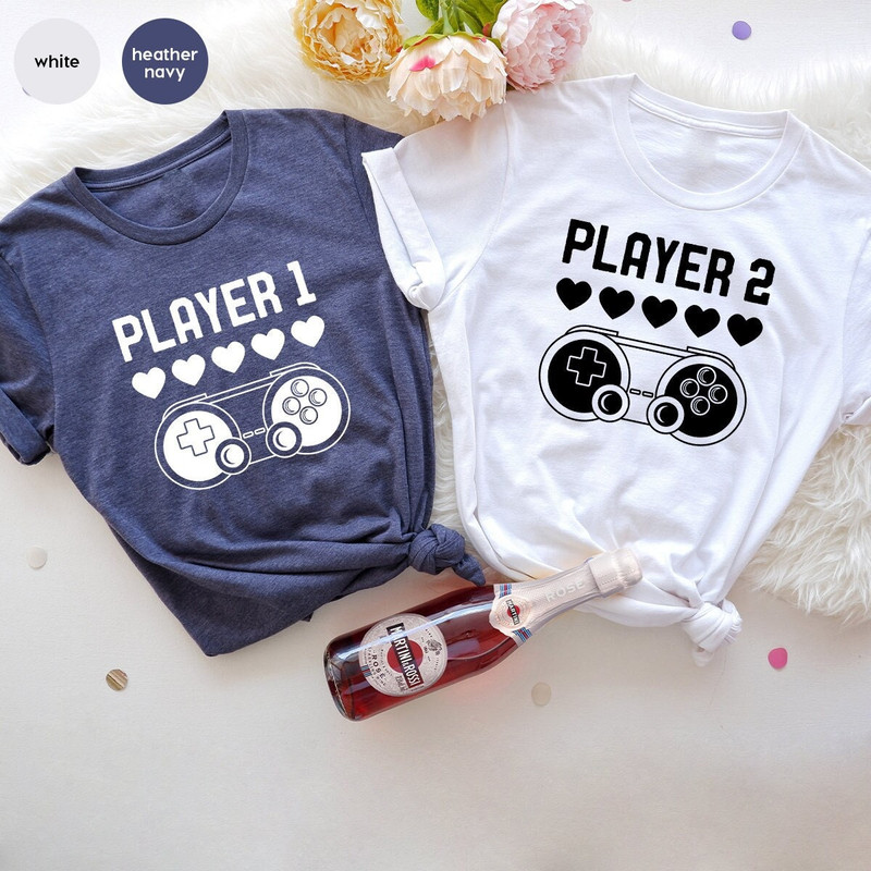 Player 1 and Player 2 Shirt, Valentine Matching T Shirt, Couples Shirts, Valentine Day Couple Shirt, Valentines T Shirt, Matching Couple Tee - 2.jpg