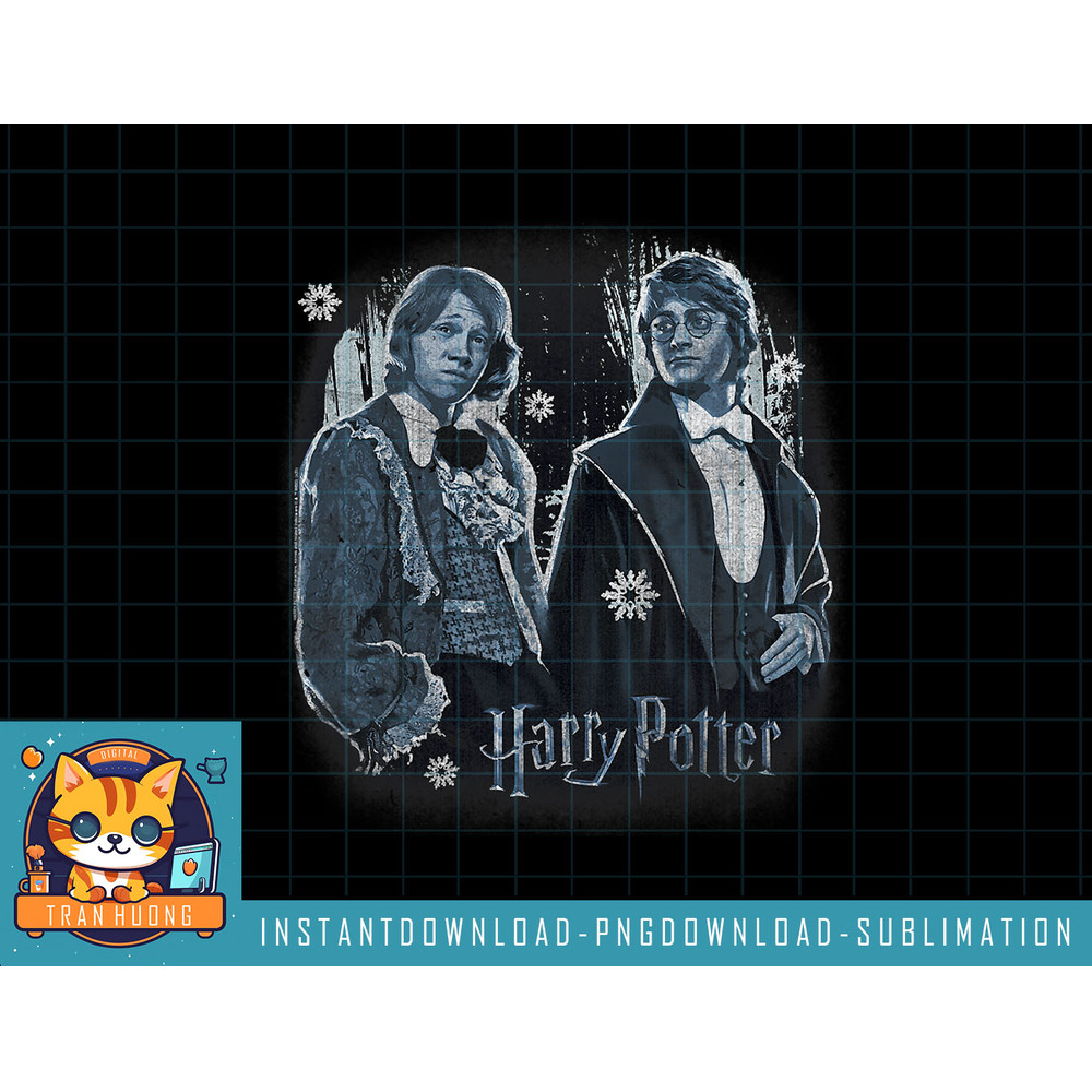Harry Potter Ron And Harry Winter Ball Distressed png, sublimate, digital download.jpg