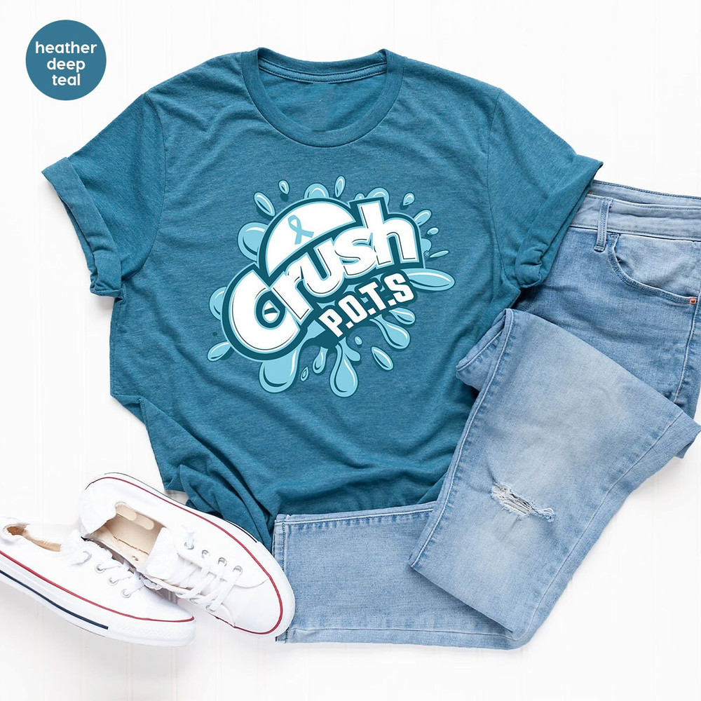 POTS Warrior Gift, POTS Awareness Graphic Tees, Postural Orthostatic Tachycardia Syndrome, Chronic Illness Outfit, Awareness Month Clothing - 7.jpg