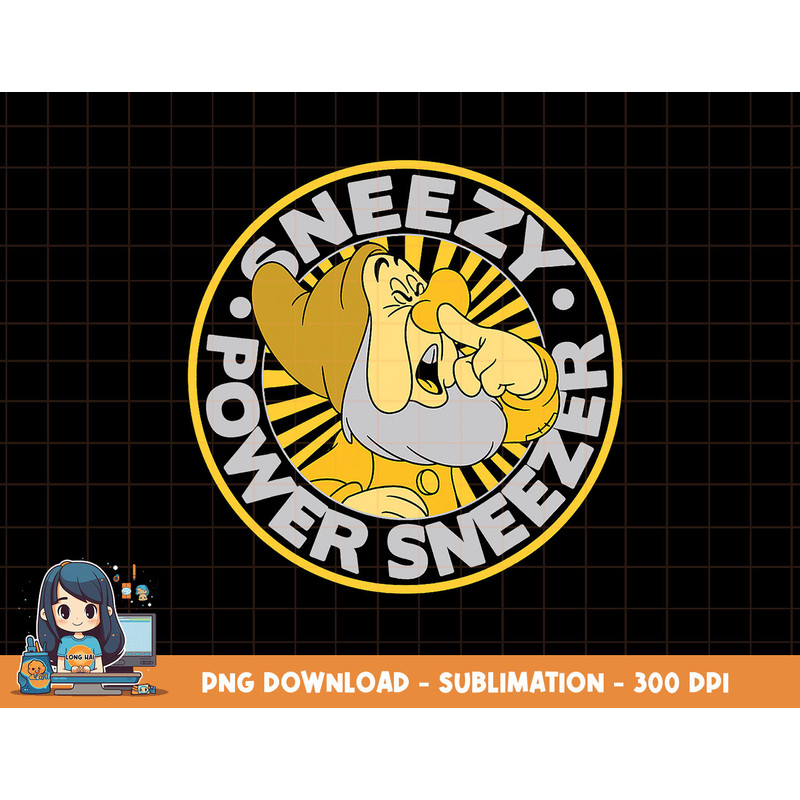 Disney Snow White Sneezy Power Sneezer Graphic T-Shirt png, sublimation, digital print.jpg