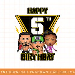 wwe happy 5th birthday wrestler emojis t-shirt copy