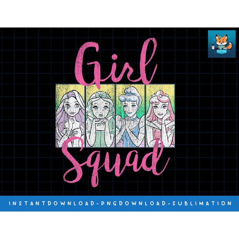Disney Princess Girls Squad Group Shot Retro Graphic T-Shirt png, sublimate, digital print.jpg
