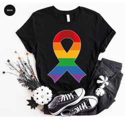 pride tshirt, lesbian gifts, lgbtq ribbon graphic tees, pride awareness shirt, trans pride clothes, pride gifts, bisexua