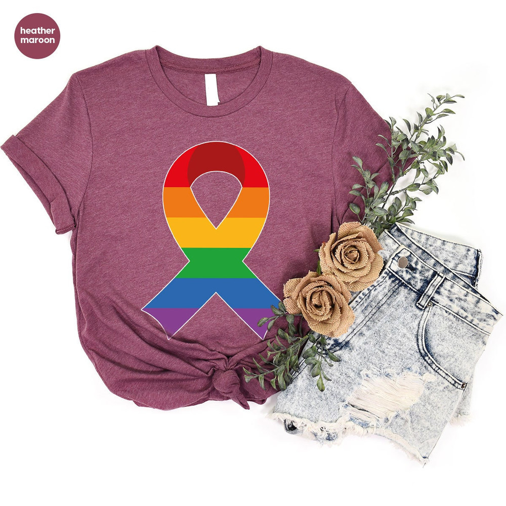 Pride TShirt, Lesbian Gifts, LGBTQ Ribbon Graphic Tees, Pride Awareness Shirt, Trans Pride Clothes, Pride Gifts, Bisexual Pride T Shirt - 6.jpg