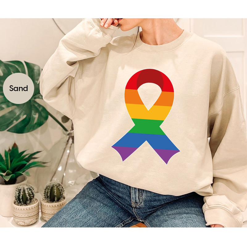 Pride TShirt, Lesbian Gifts, LGBTQ Ribbon Graphic Tees, Pride Awareness Shirt, Trans Pride Clothes, Pride Gifts, Bisexual Pride T Shirt - 7.jpg