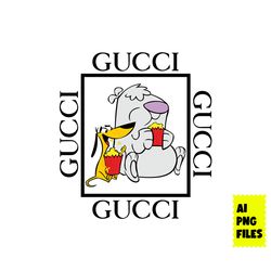 2 stupid dogs gucci png, gucci logo png, 2 stupid dogs png, gucci fashion brand png, cartoon png, digital ai file