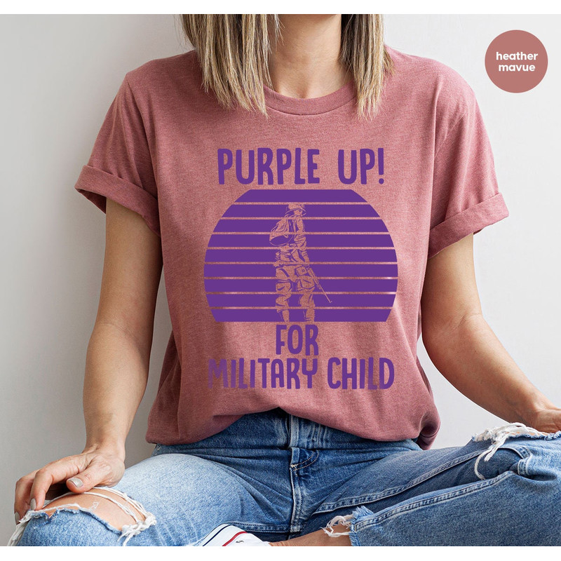 Purple Up For Military Child TShirt, Military Kids Shirt, Military Child Awareness Tees, Military Family Outfit, Month Of The Military Child - 3.jpg
