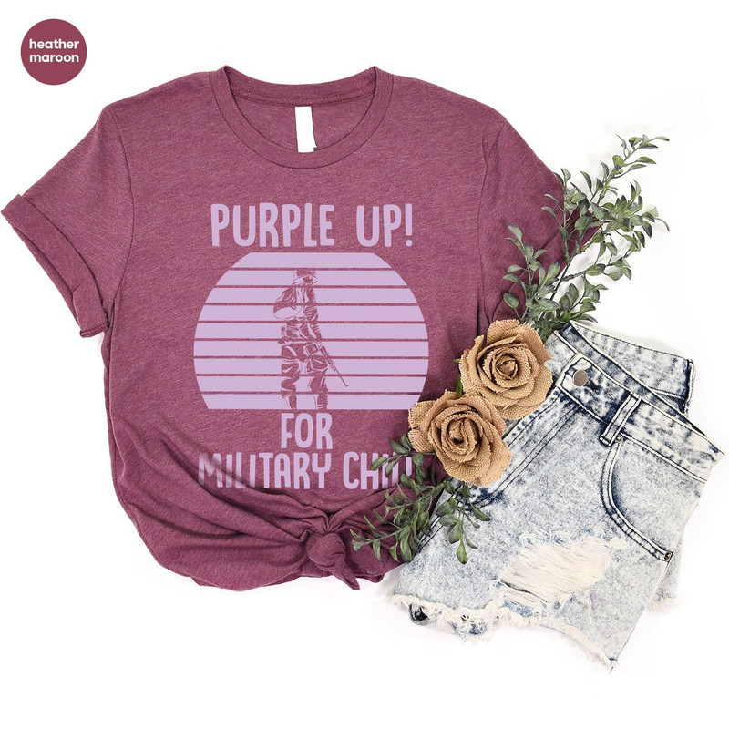Purple Up For Military Child TShirt, Military Kids Shirt, Military Child Awareness Tees, Military Family Outfit, Month Of The Military Child - 5.jpg