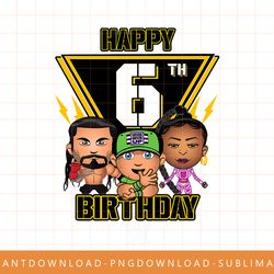 wwe happy 6th birthday wrestler emojis t-shirt copy