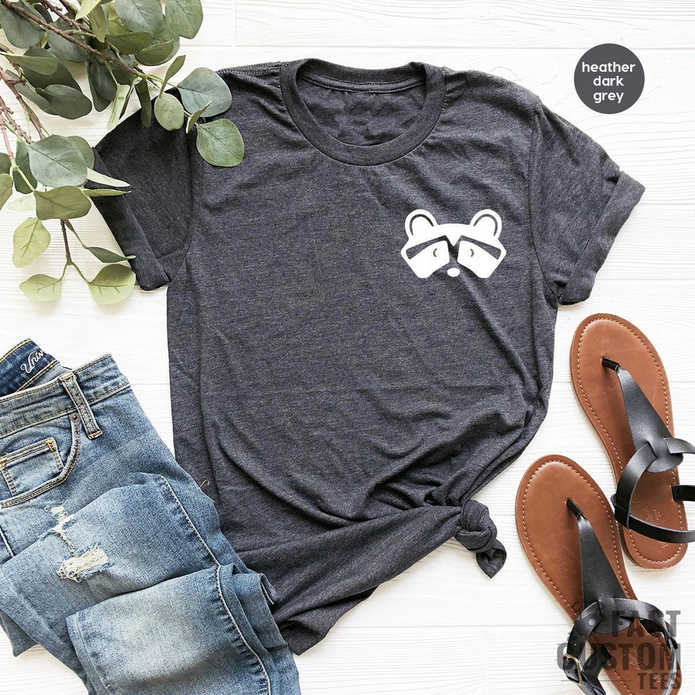 Racoon Pocket Shirt, Racoon T-shirt, Animal Lover Shirt, Funny Racoon Shirt, Cute Racoon Shirt, Minimalist T Shirt, Racoon Lover Shirt - 1.jpg