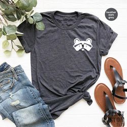 racoon pocket shirt, racoon t-shirt, animal lover shirt, funny racoon shirt, cute racoon shirt, minimalist t shirt, raco