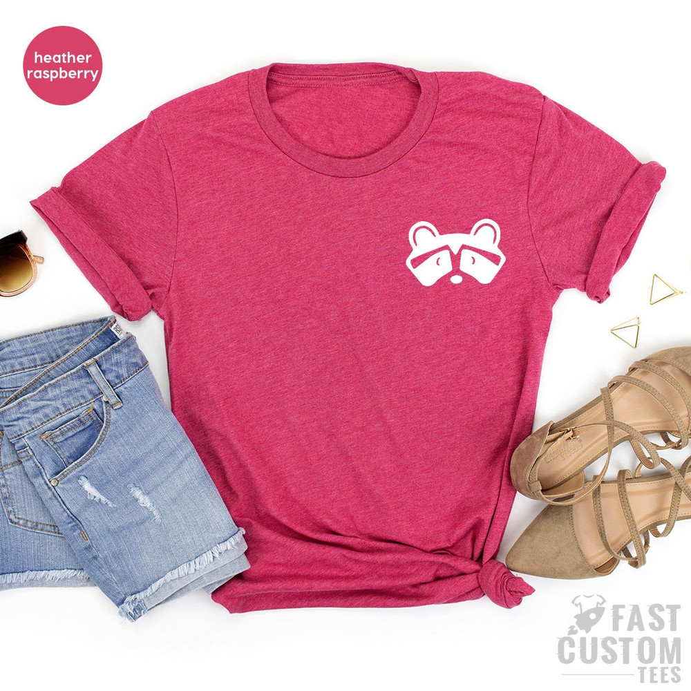 Racoon Pocket Shirt, Racoon T-shirt, Animal Lover Shirt, Funny Racoon Shirt, Cute Racoon Shirt, Minimalist T Shirt, Racoon Lover Shirt - 6.jpg