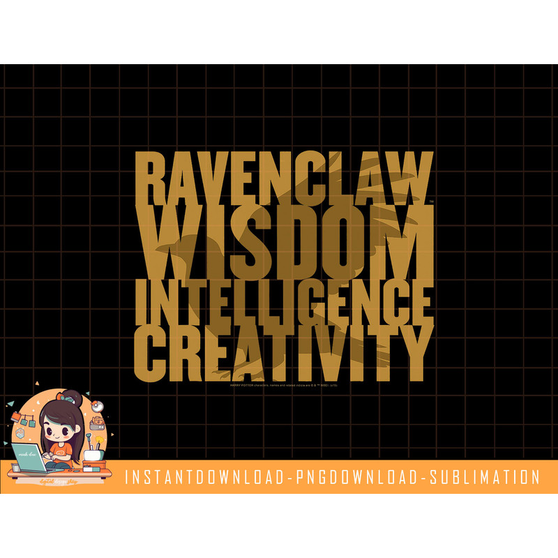 Harry Potter Ravenclaw Wisdom Intelligence Creativity Text png, sublimate, digital download.jpg