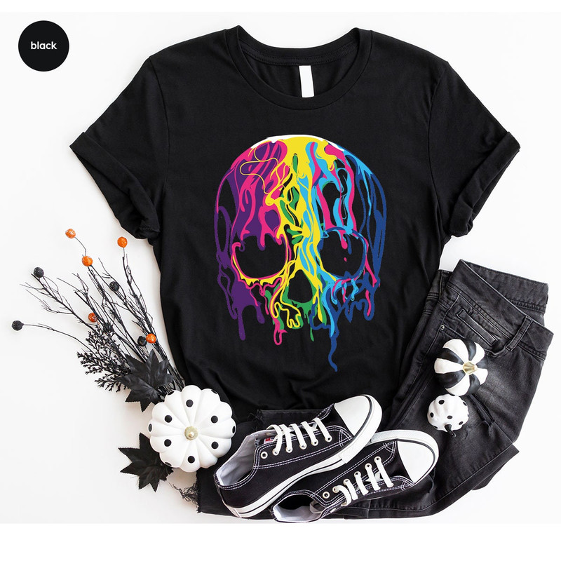 Rainbows Skulls Shirt,Spooky T Shirt,Skulls Shirt,Goth Shirt,Skeleton T Shirt,Skulls Clothing,Trendy Shirt For Women, Aesthetic Shirt - 8.jpg