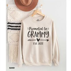promoted to grammy est 2023, pregnancy reveal, baby announcement, grammy sweatshirt, grammy gift, new grandma gift, moth