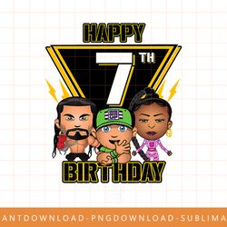 wwe happy 7th birthday wrestler emojis t-shirt copy